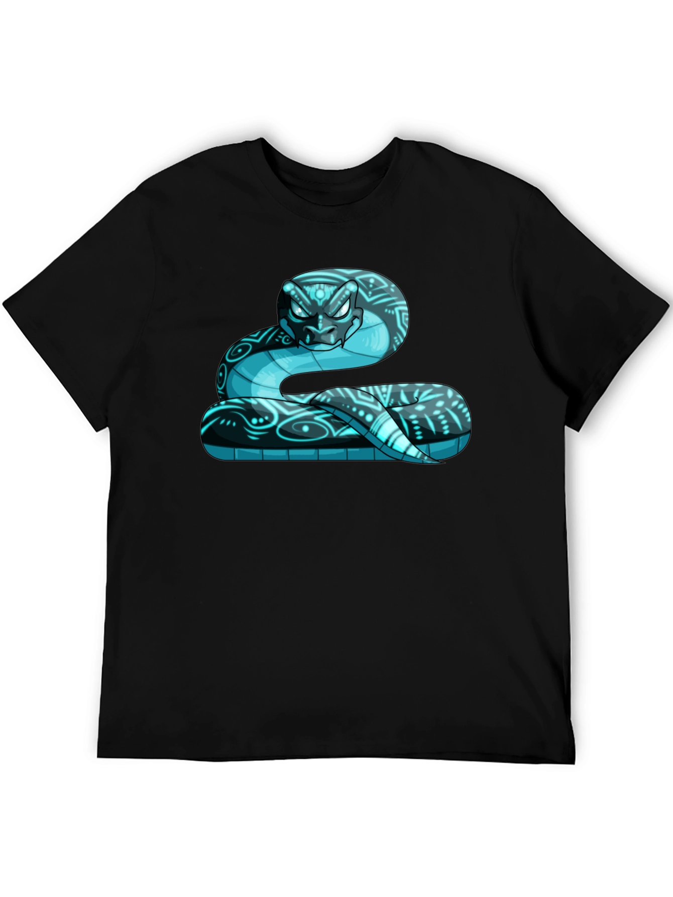 Cool Blue Snake Graphic Print T-Shirt