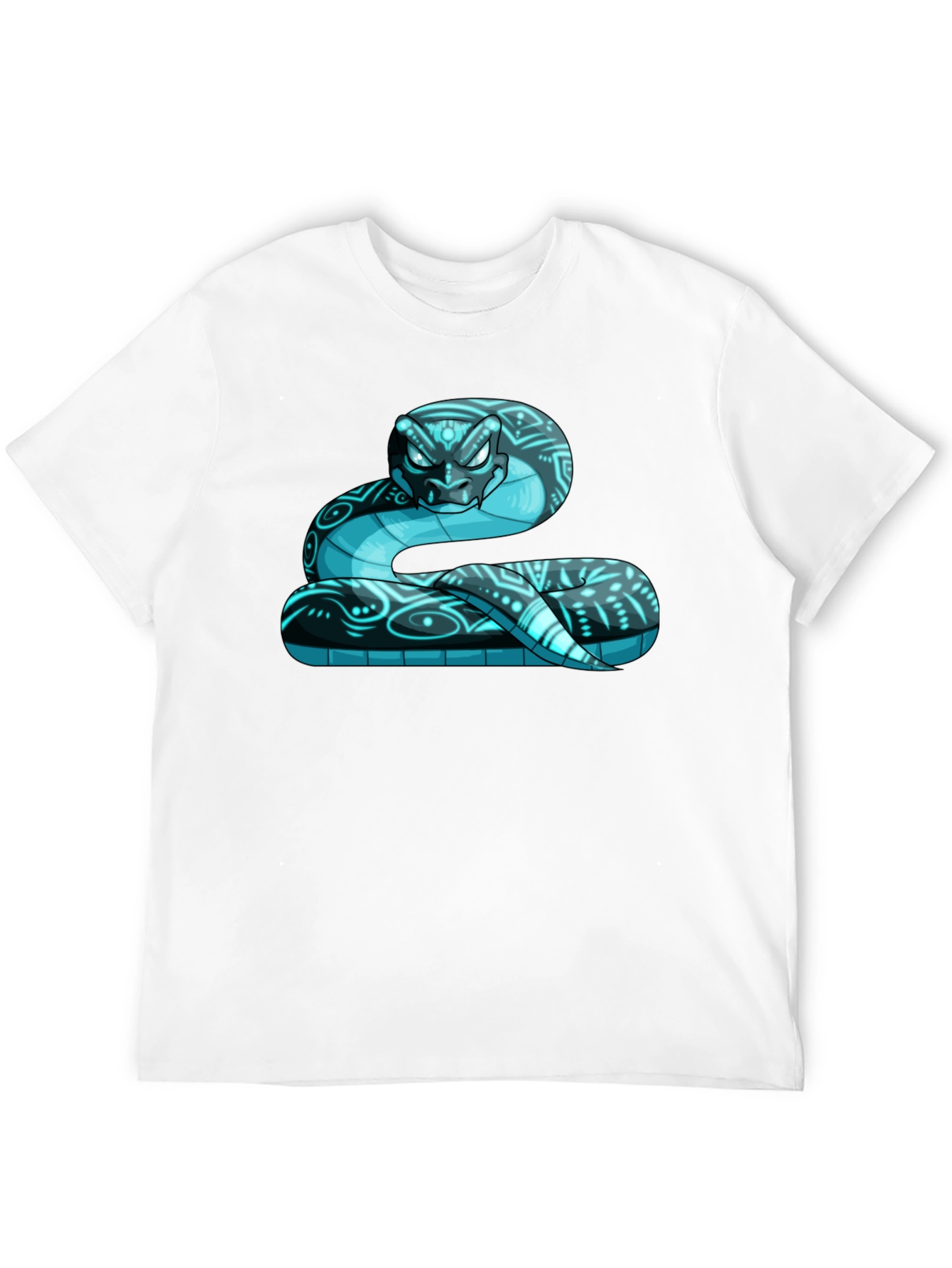 Cool Blue Snake Graphic Print T-Shirt