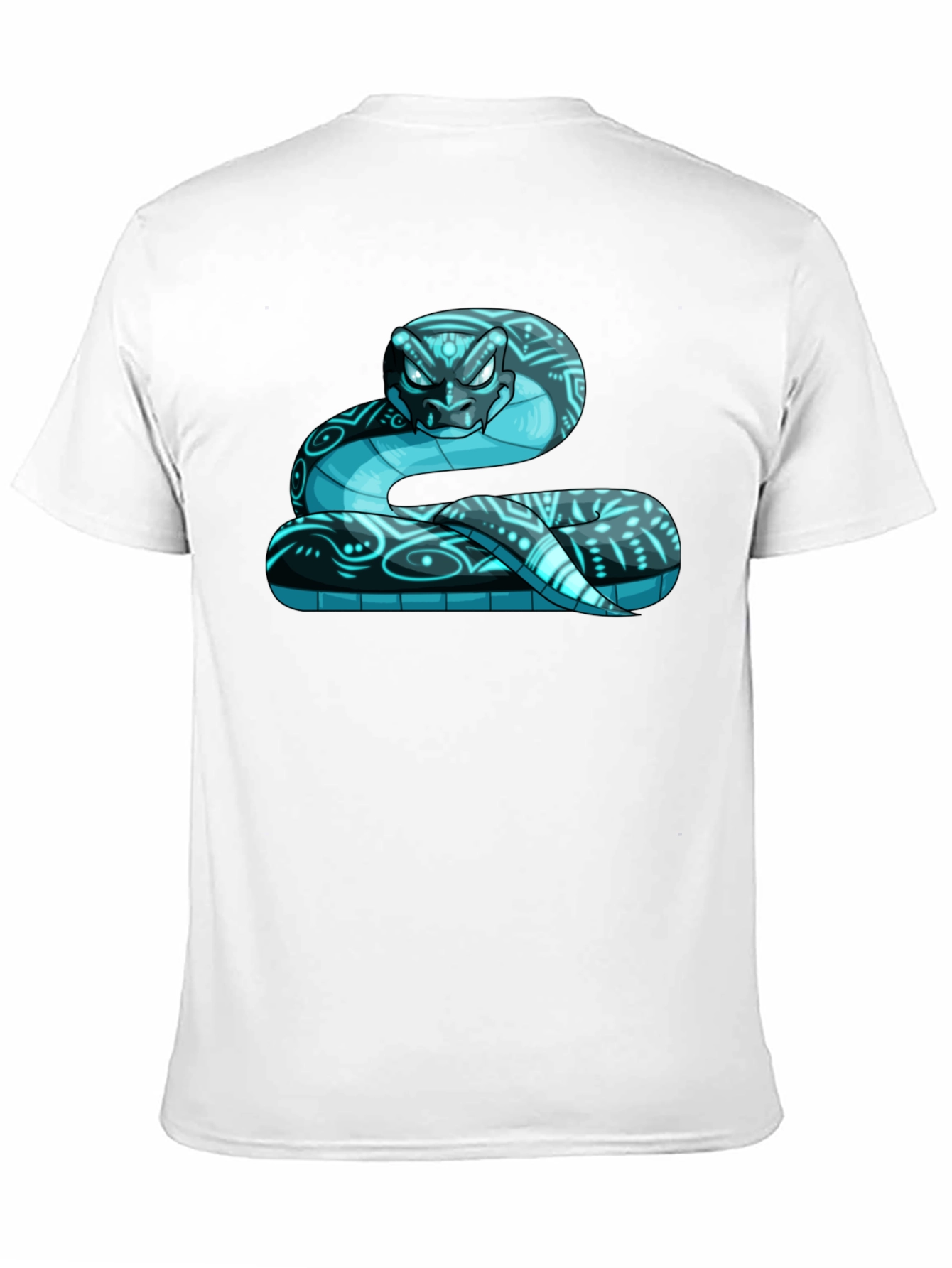 Cool Blue Snake Graphic Print T-Shirt