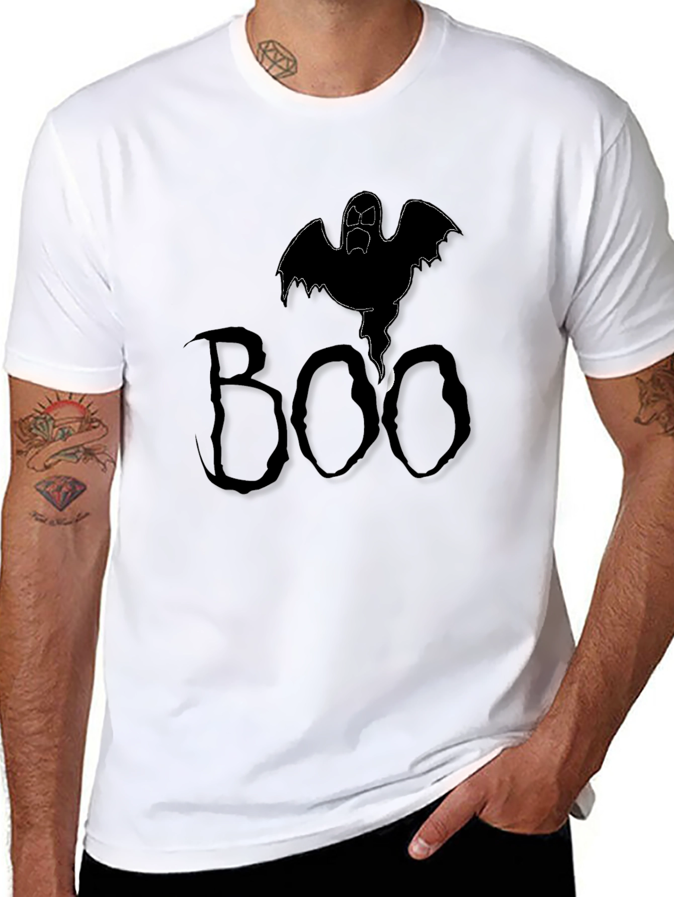Spooky Boo Ghost Graphic Tee - Halloween Shirt