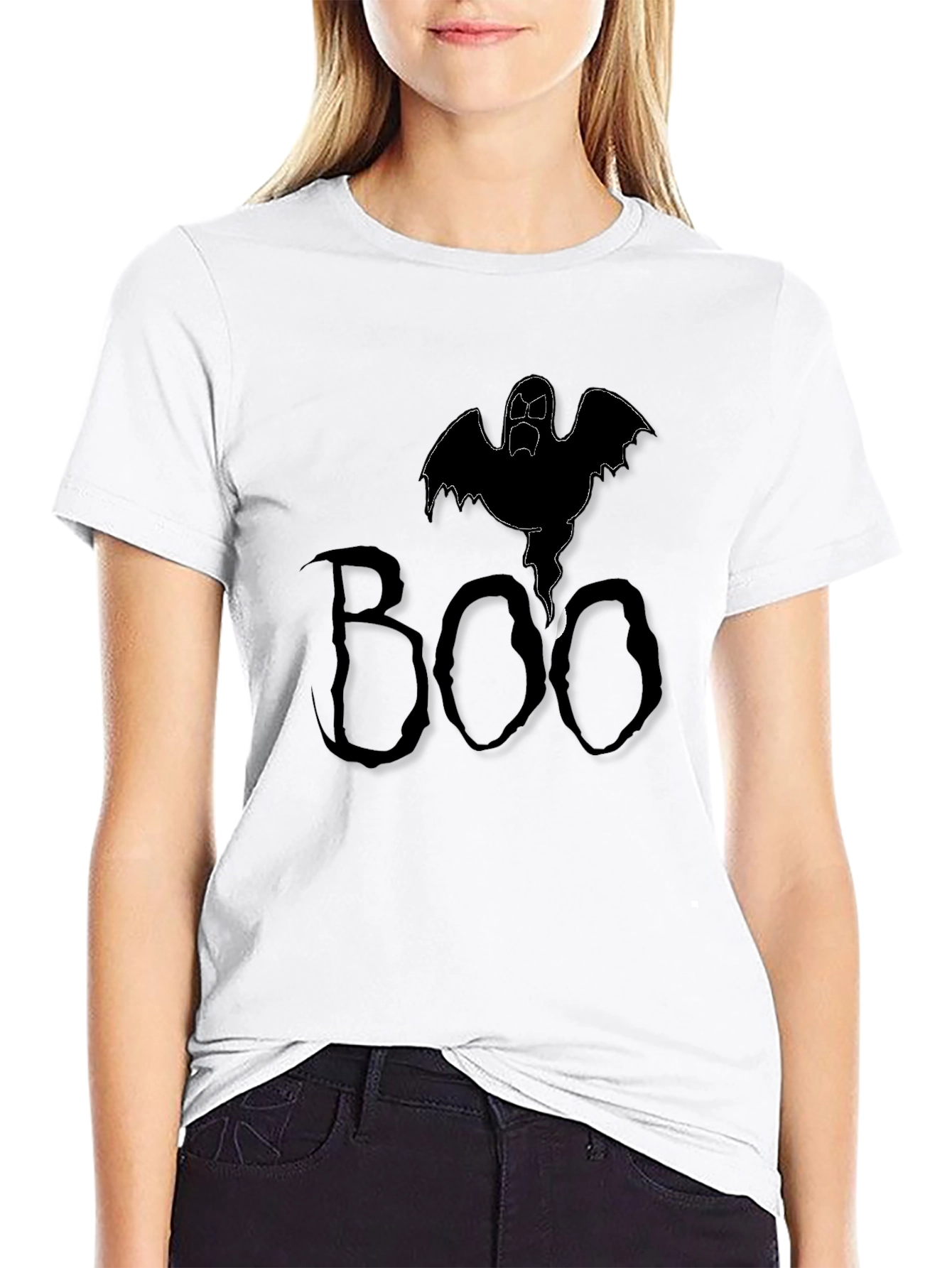 Spooky Boo Ghost Graphic Tee - Halloween Shirt
