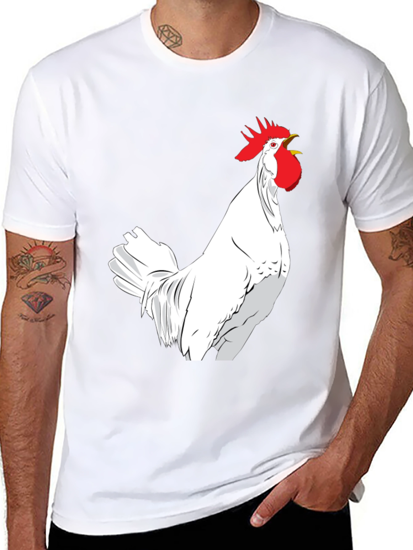 Rooster Graphic Black Tee