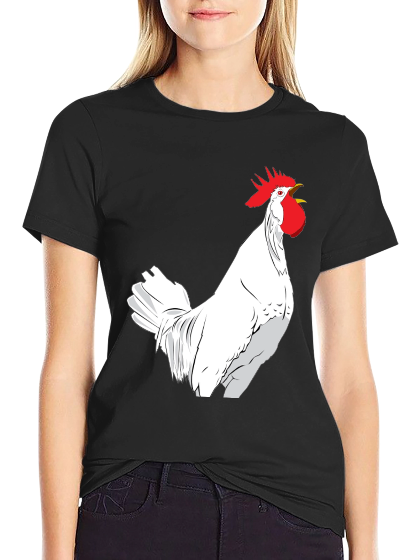 Rooster Graphic Black Tee