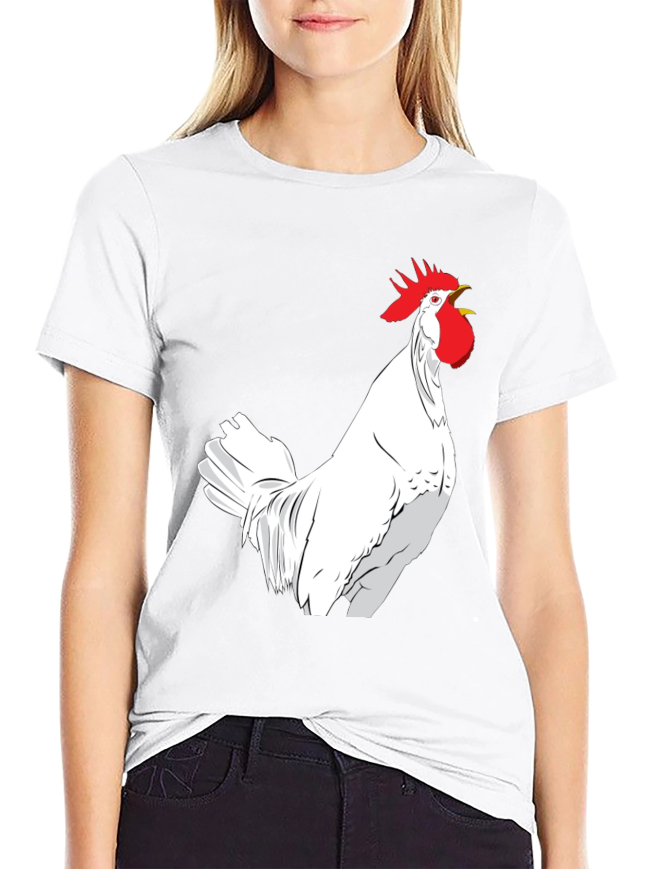 Rooster Graphic Black Tee