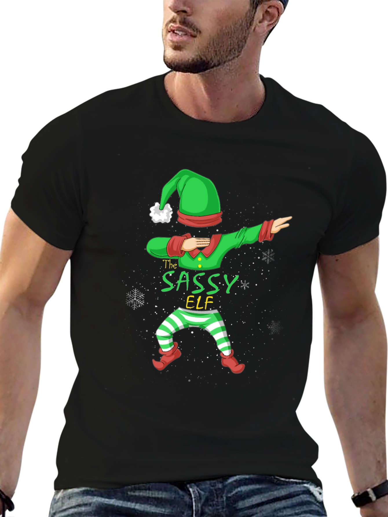 Sassy Elf Dabbing Christmas T-Shirt