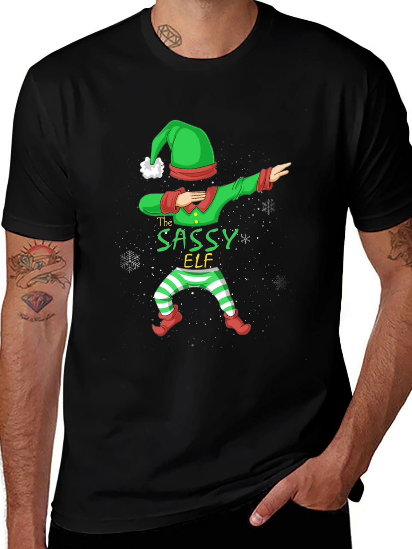 Sassy Elf Dabbing Christmas T-Shirt