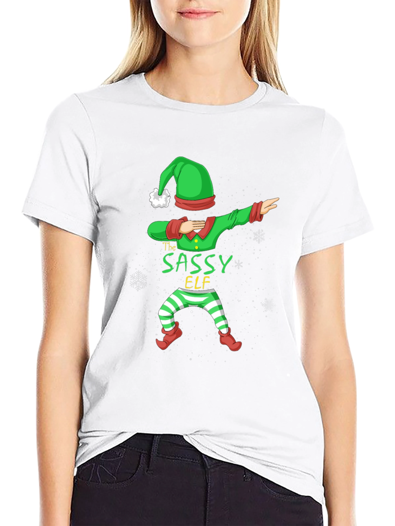 Sassy Elf Dabbing Christmas T-Shirt
