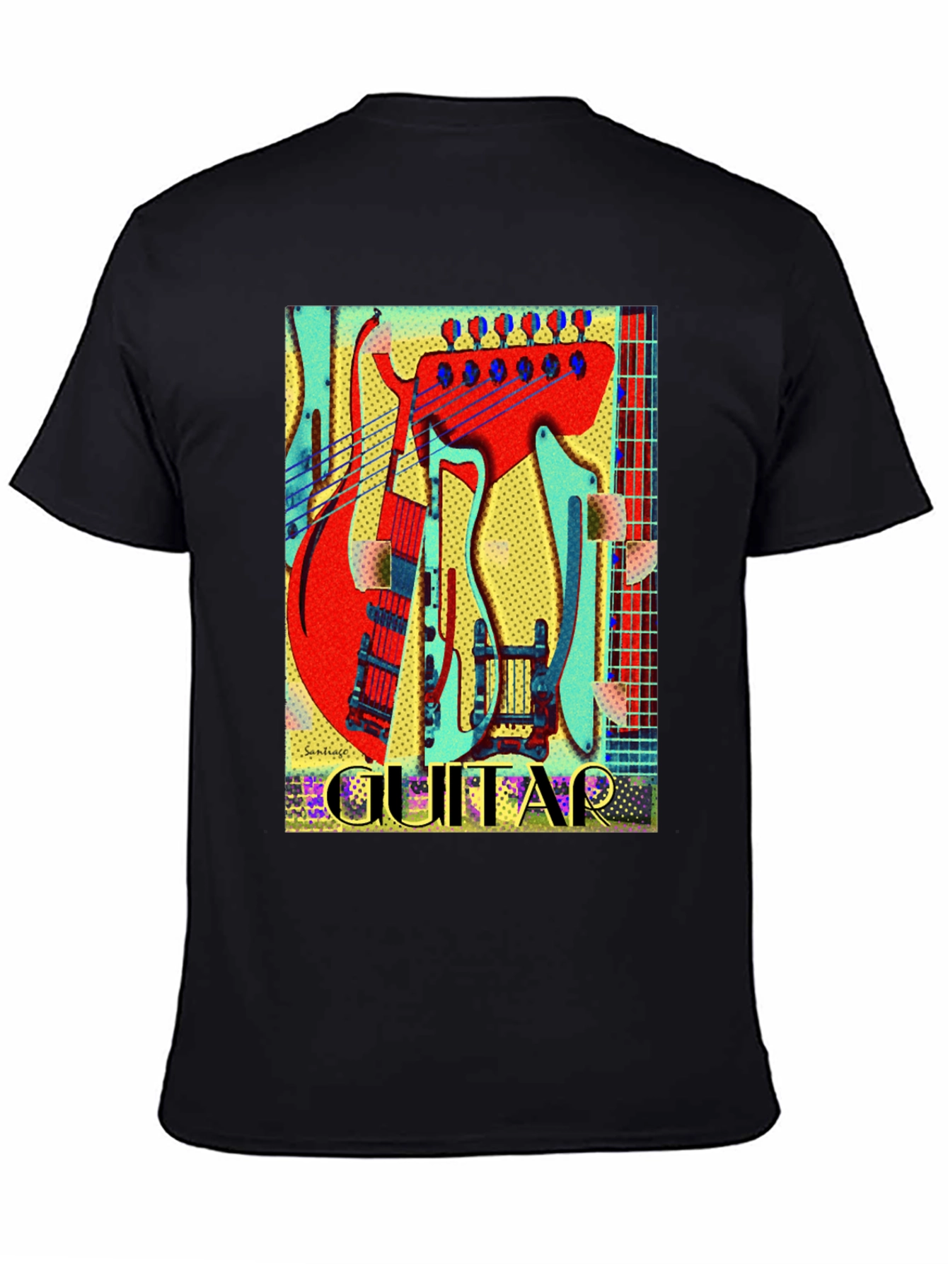 Electric Guitar Graphic Tee - Black