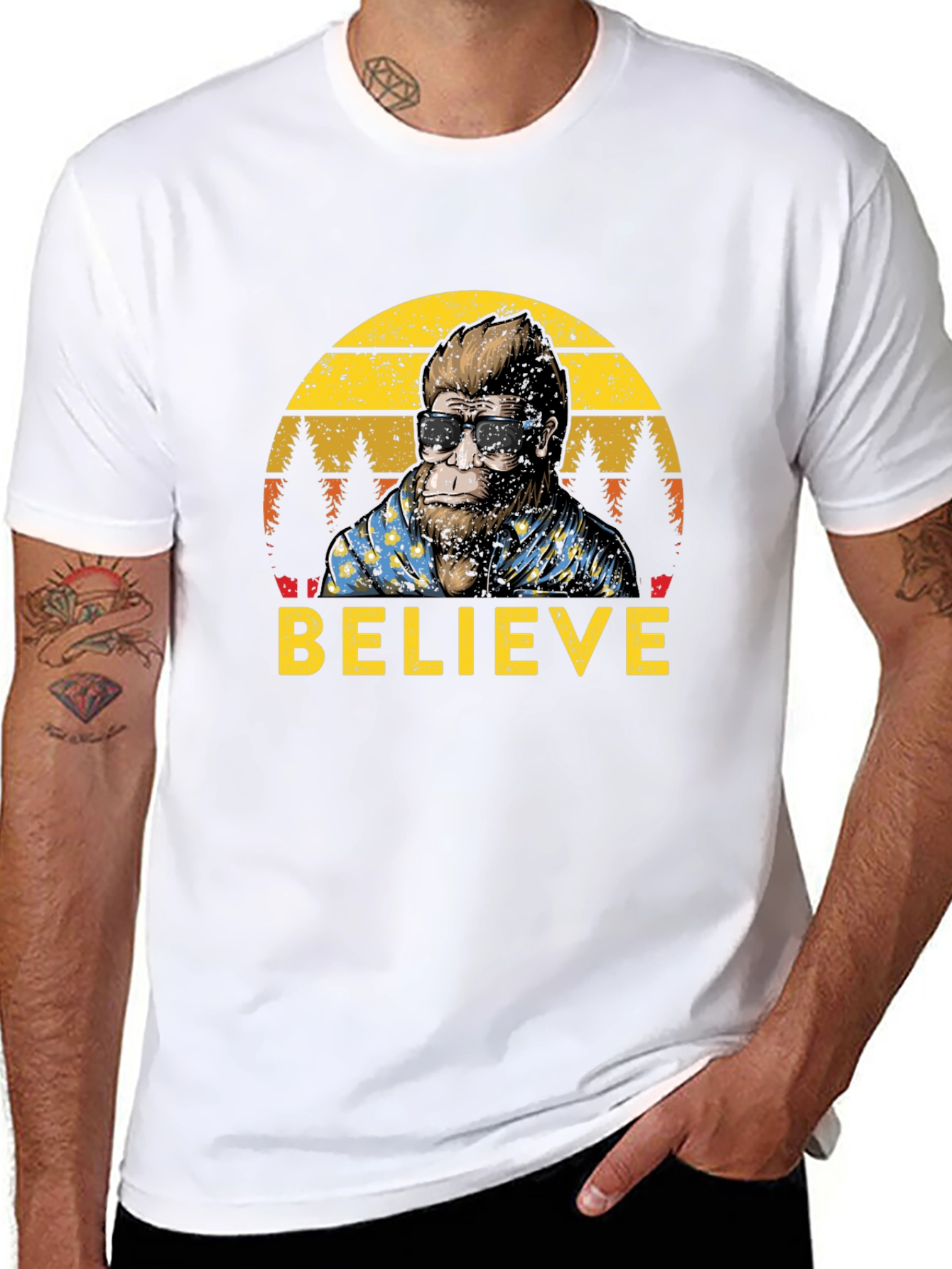 Believe Bigfoot T-Shirt - Retro Sasquatch Tee