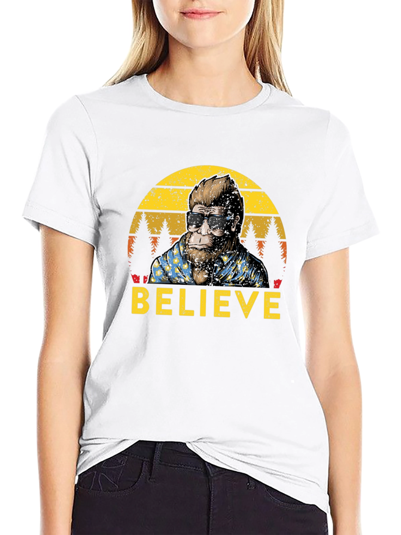 Believe Bigfoot T-Shirt - Retro Sasquatch Tee