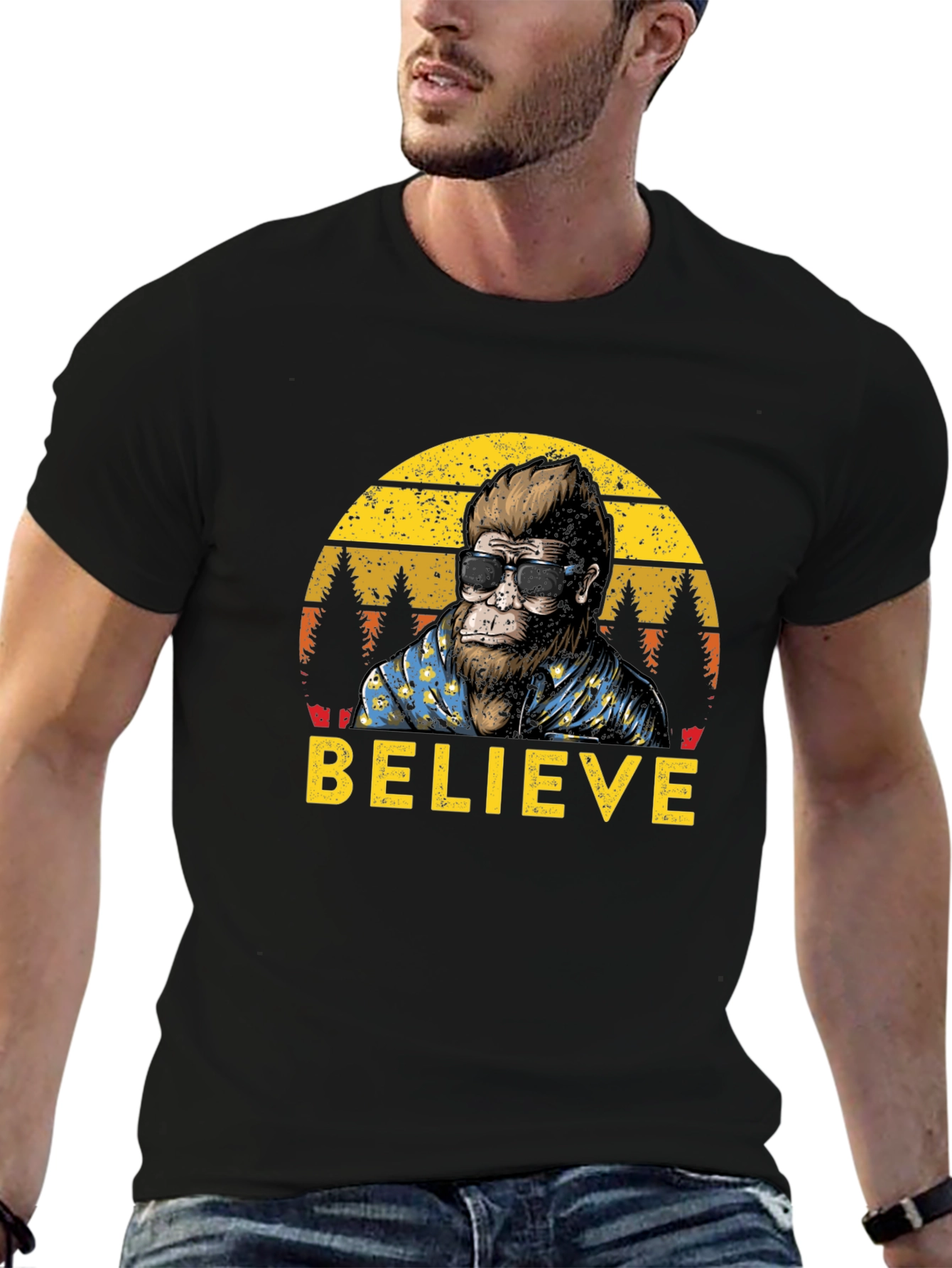 Believe Bigfoot T-Shirt - Retro Sasquatch Tee