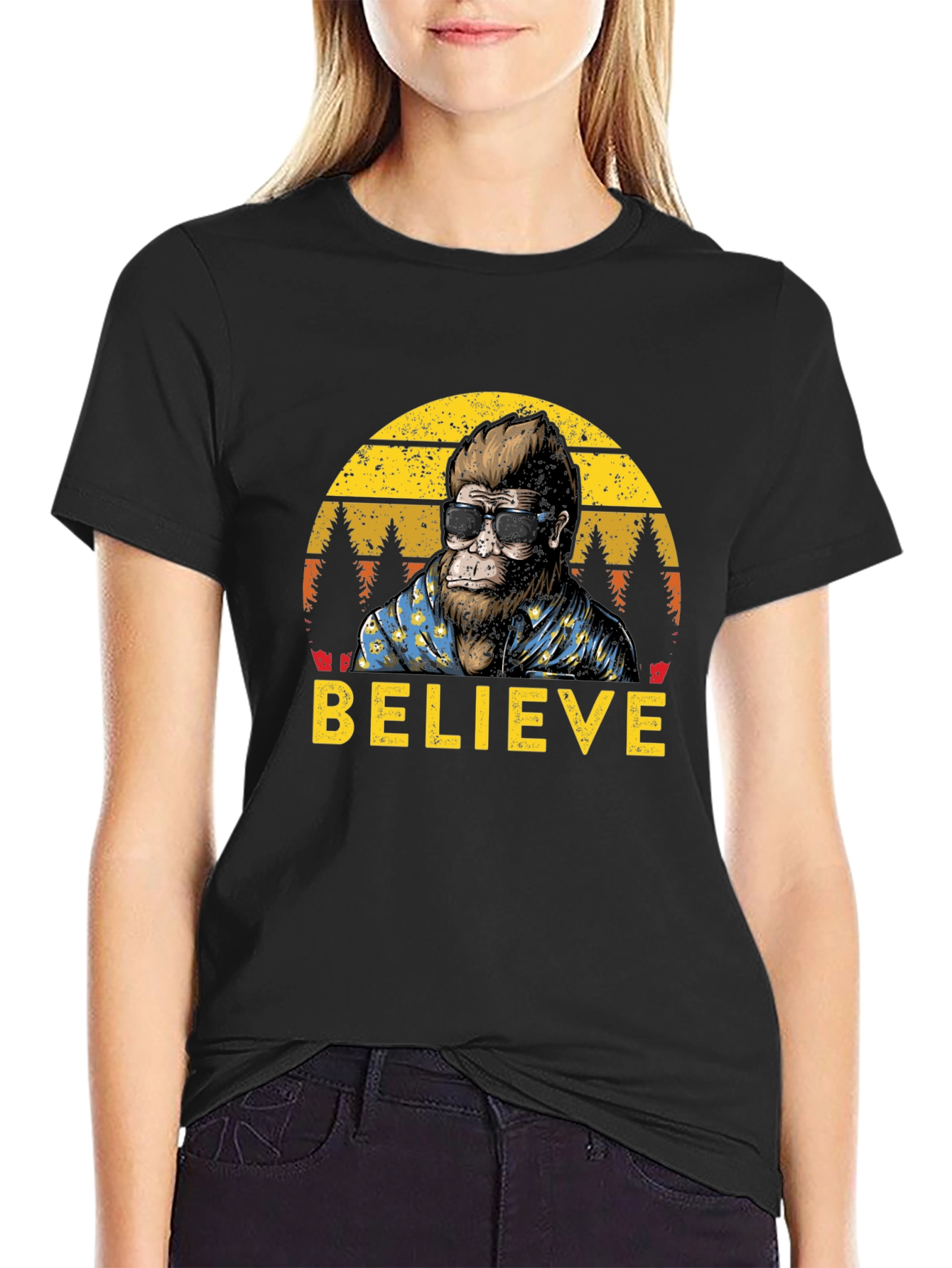 Believe Bigfoot T-Shirt - Retro Sasquatch Tee