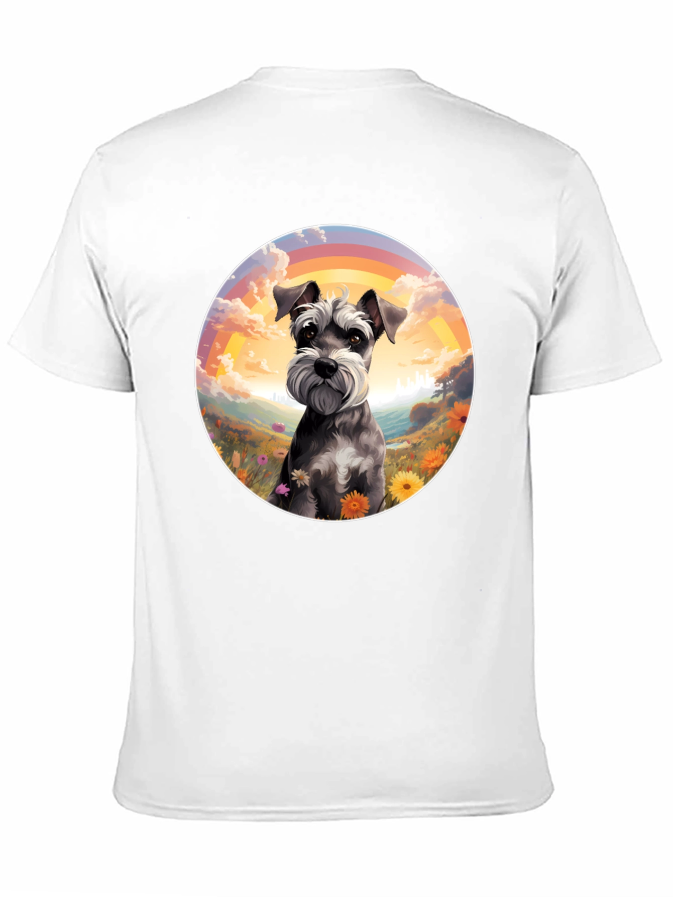 Schnauzer Dog Rainbow Graphic T-Shirt