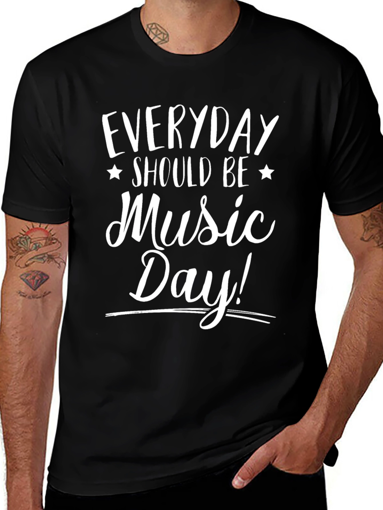 Everyday Should Be Music Day! Black T-Shirt