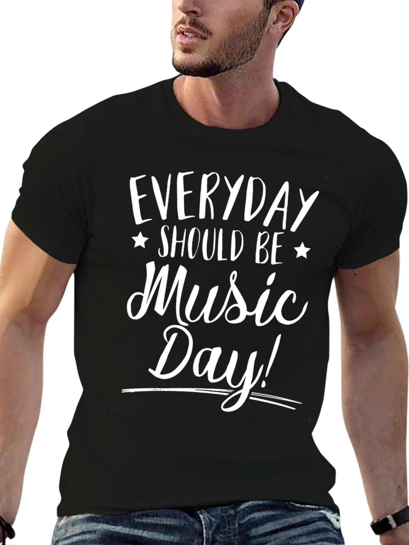 Everyday Should Be Music Day! Black T-Shirt