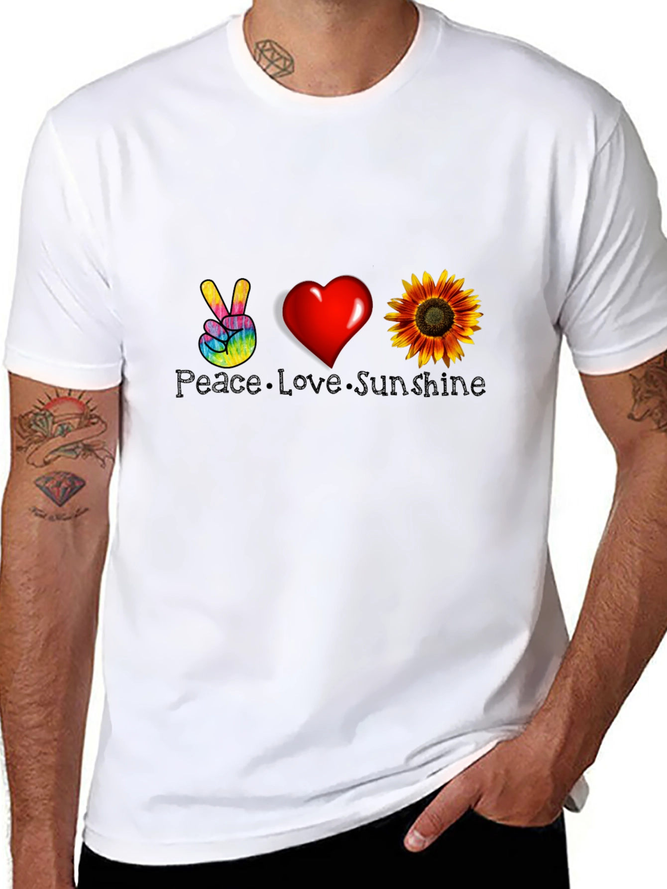 Peace Love Sunshine Graphic Tee - Black