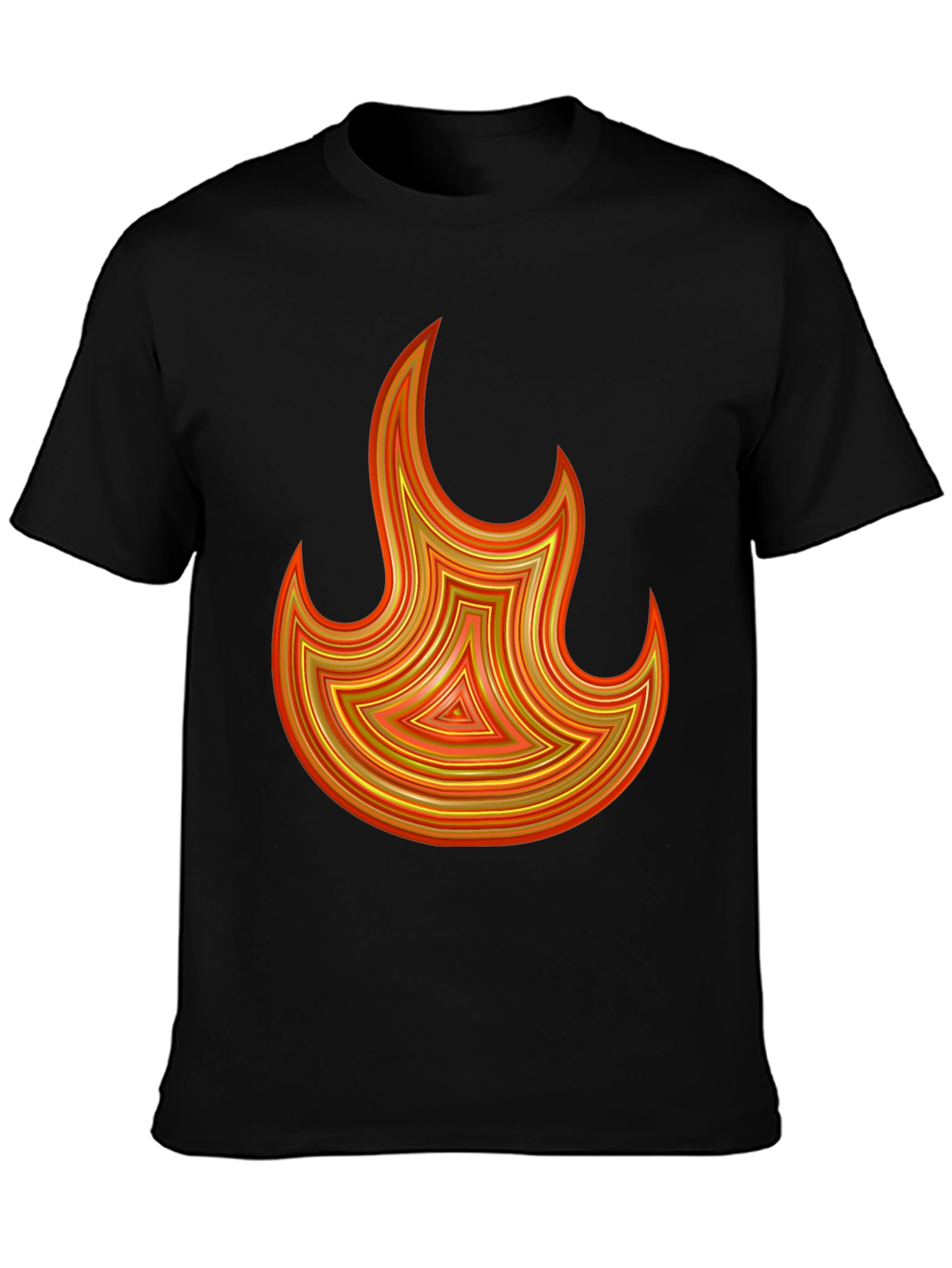Fiery Flame Graphic Tee - Bold Black T-Shirt