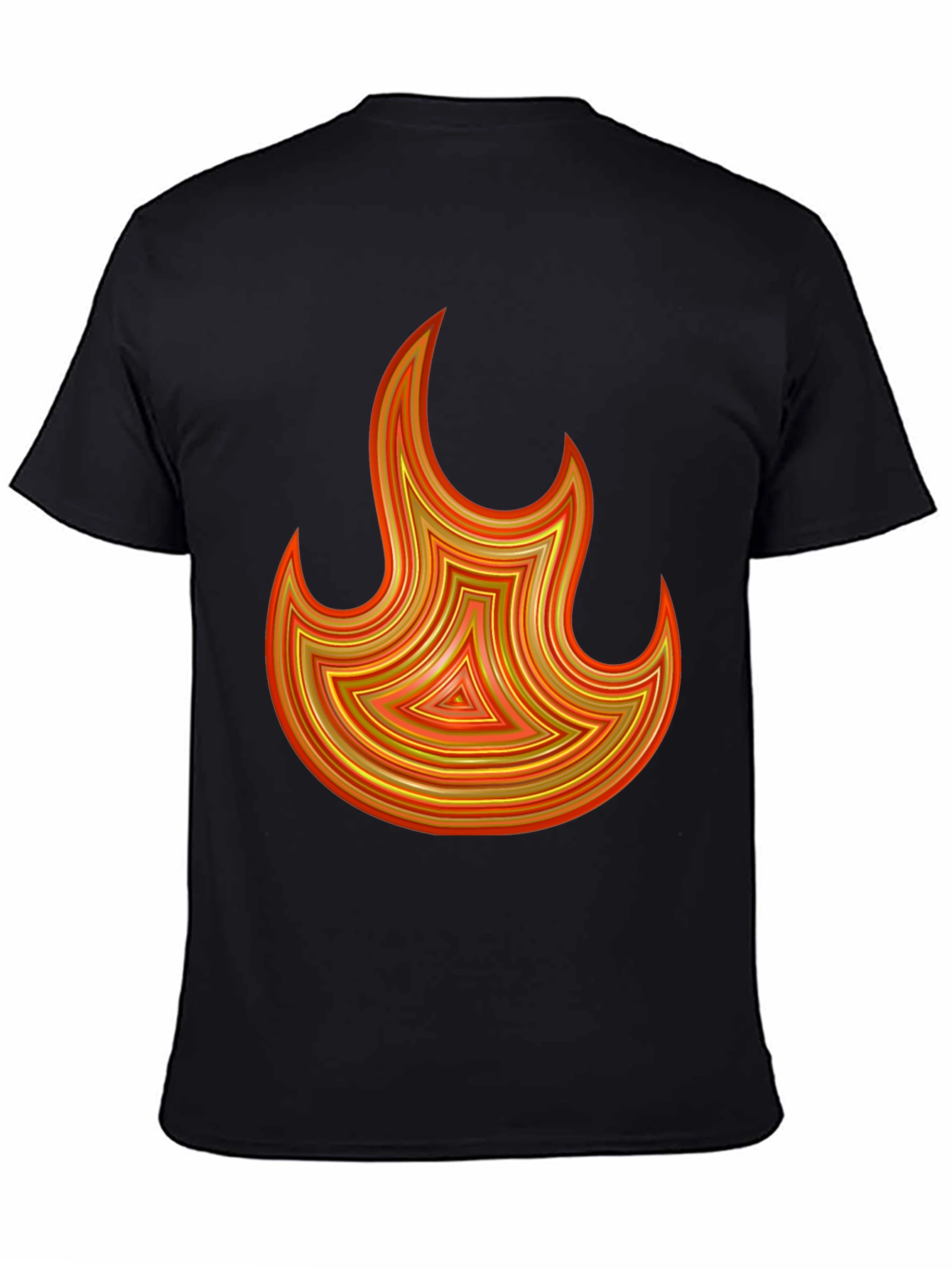 Fiery Flame Graphic Tee - Bold Black T-Shirt