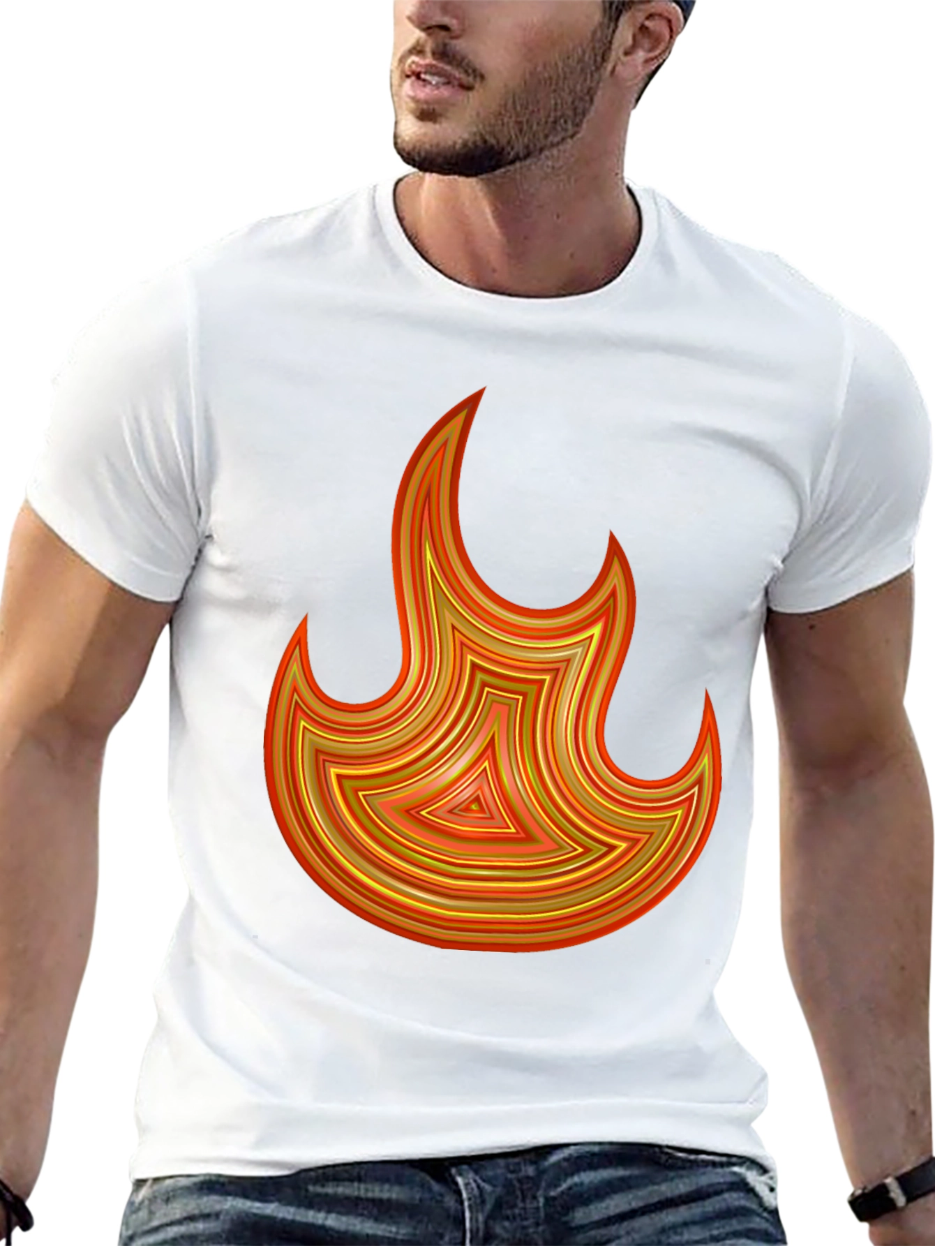 Fiery Flame Graphic Tee - Bold Black T-Shirt