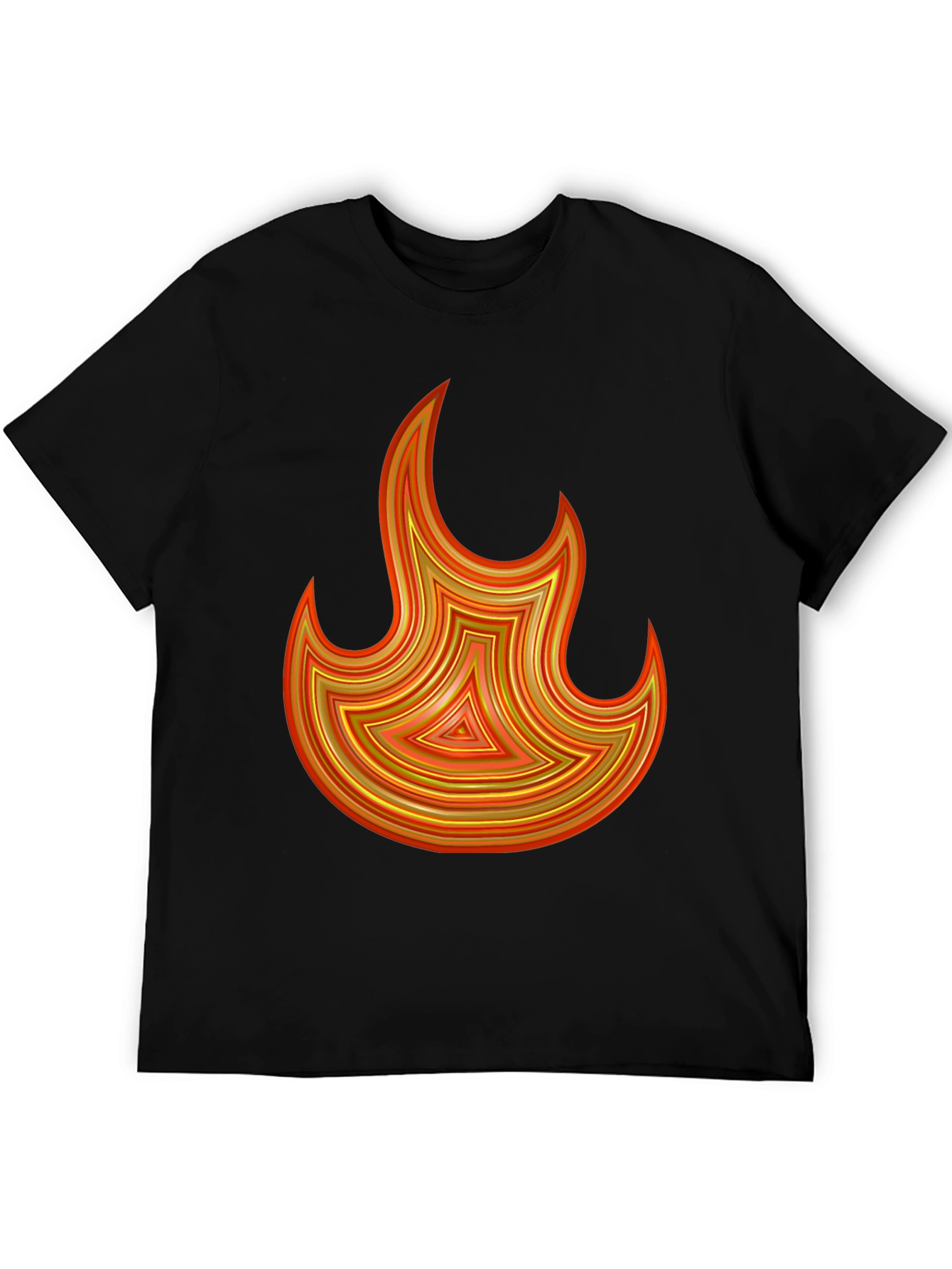 Fiery Flame Graphic Tee - Bold Black T-Shirt