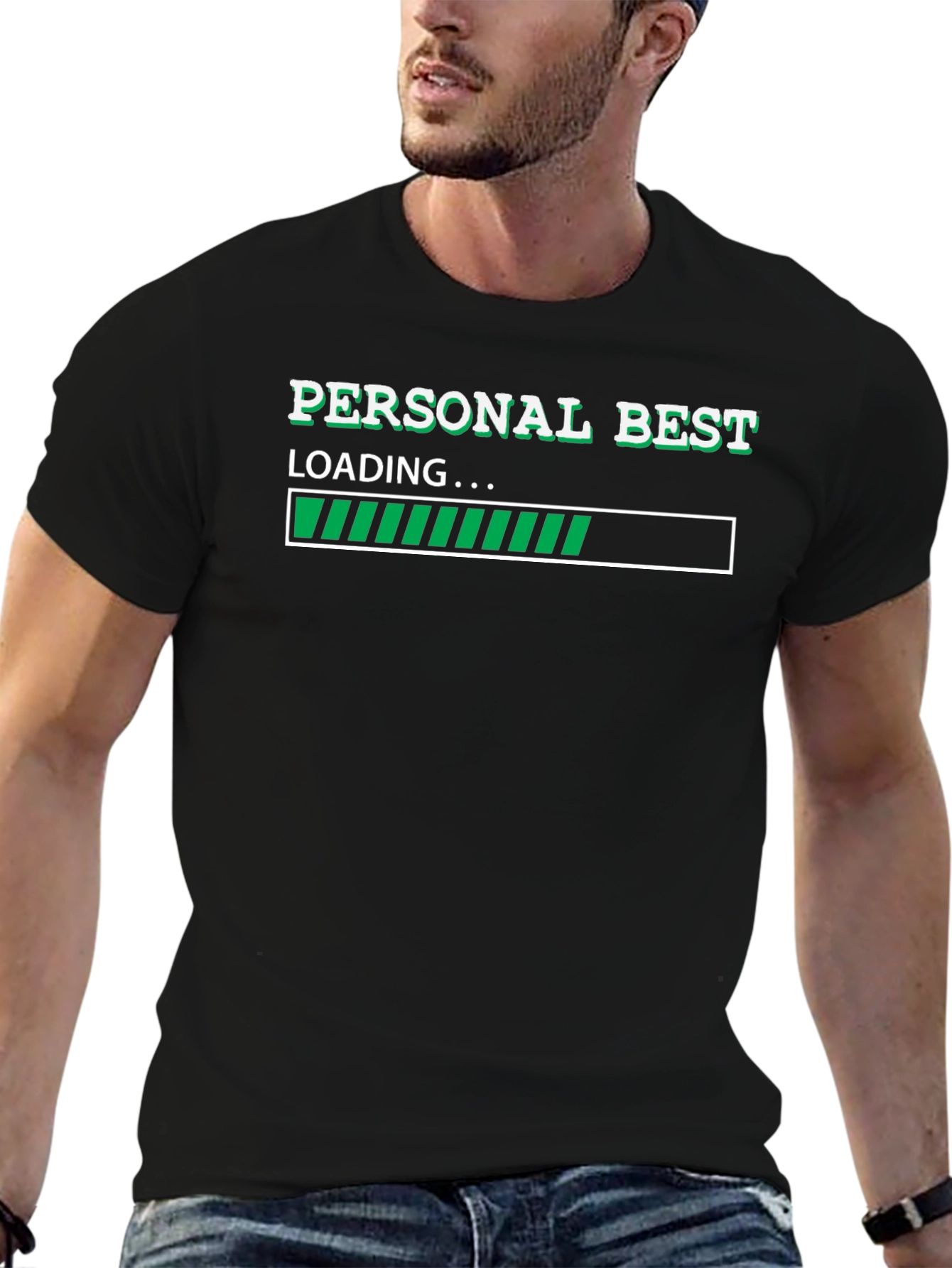 Personal Best Loading Black Graphic Tee