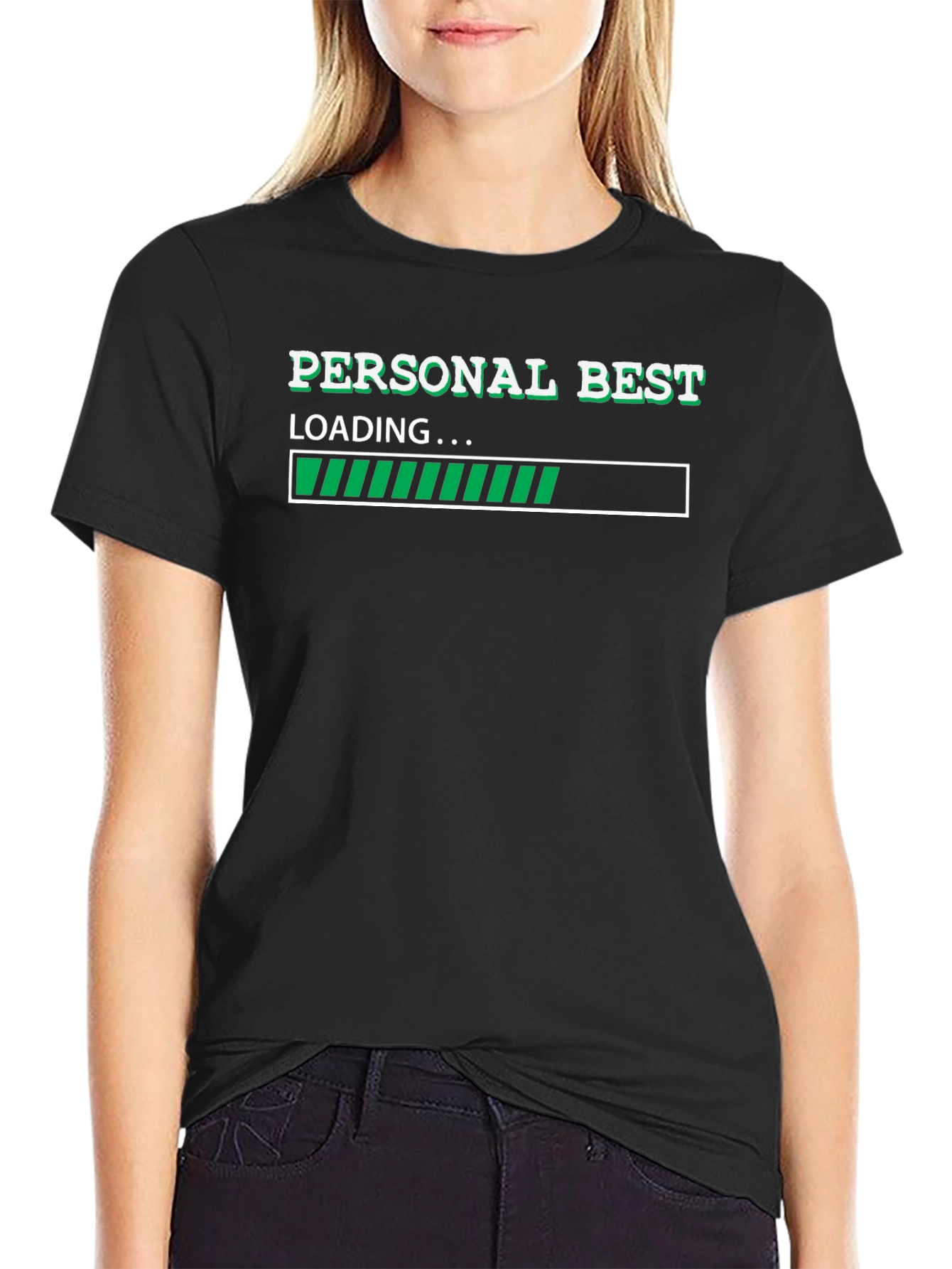Personal Best Loading Black Graphic Tee
