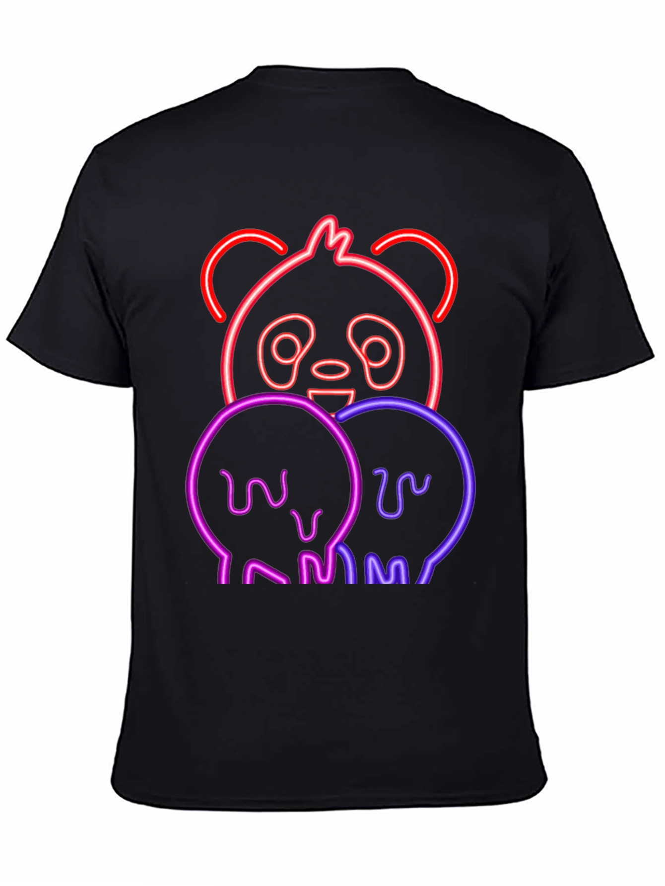 Neon Panda Black T-Shirt