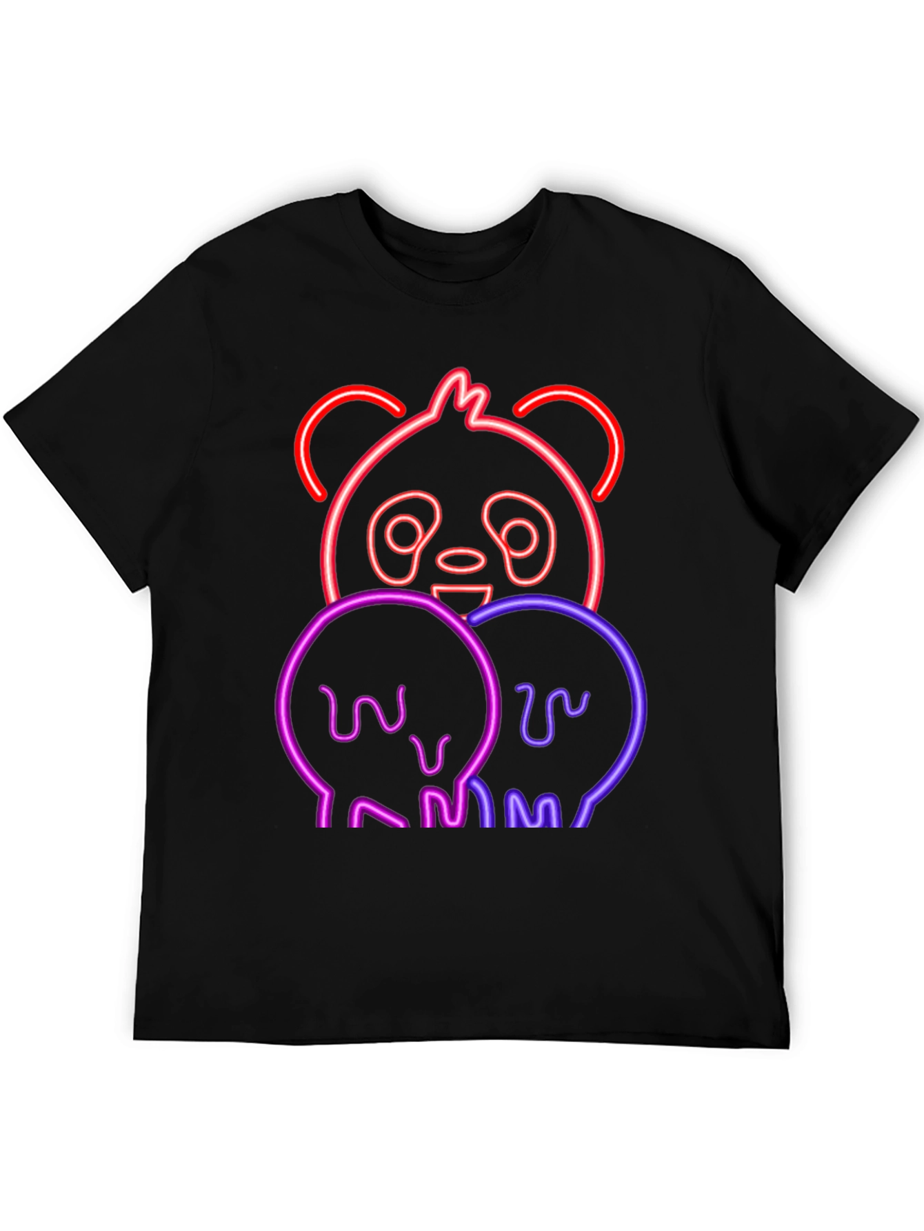 Neon Panda Black T-Shirt