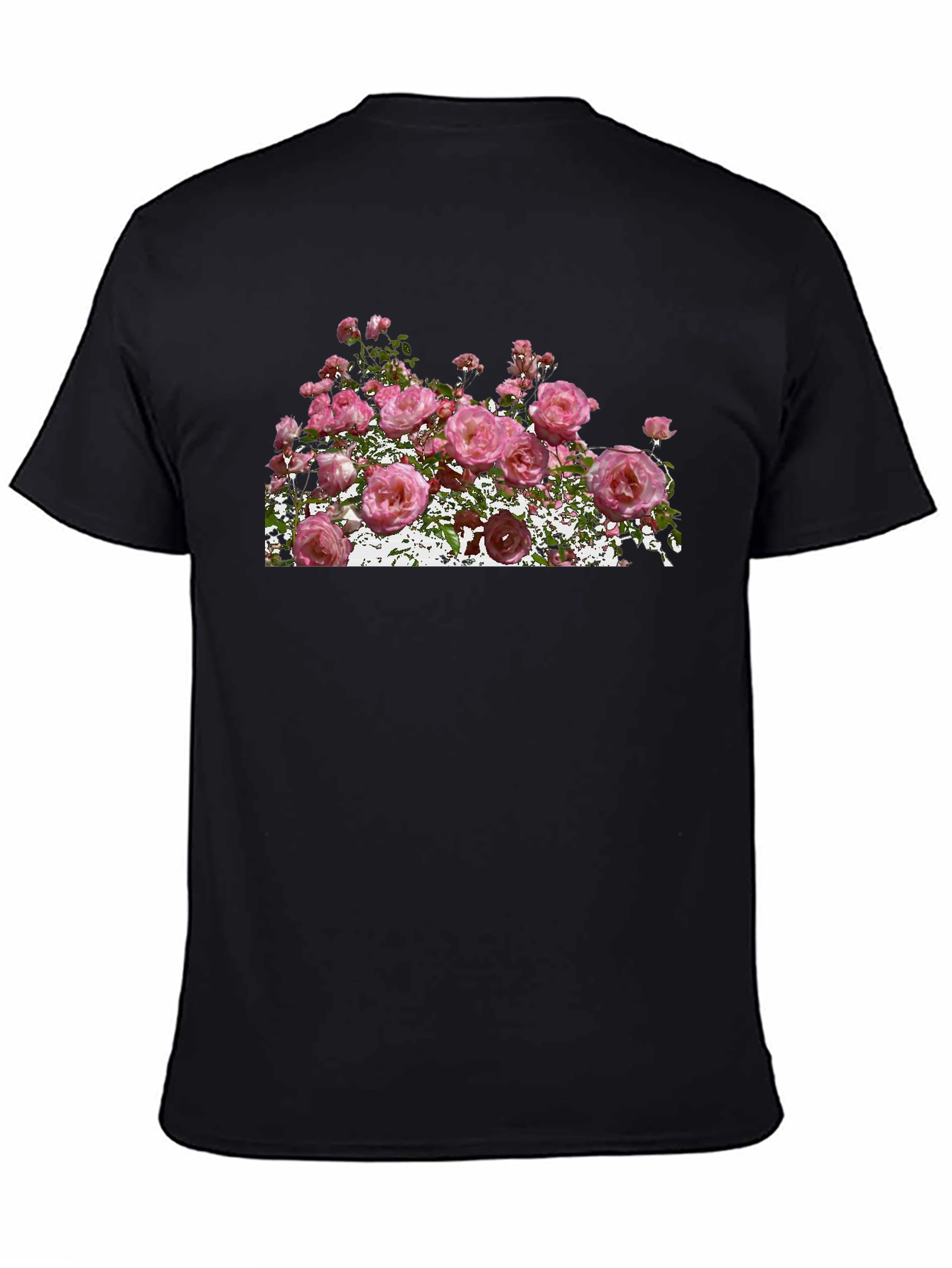 Floral Rose Graphic Black T-Shirt