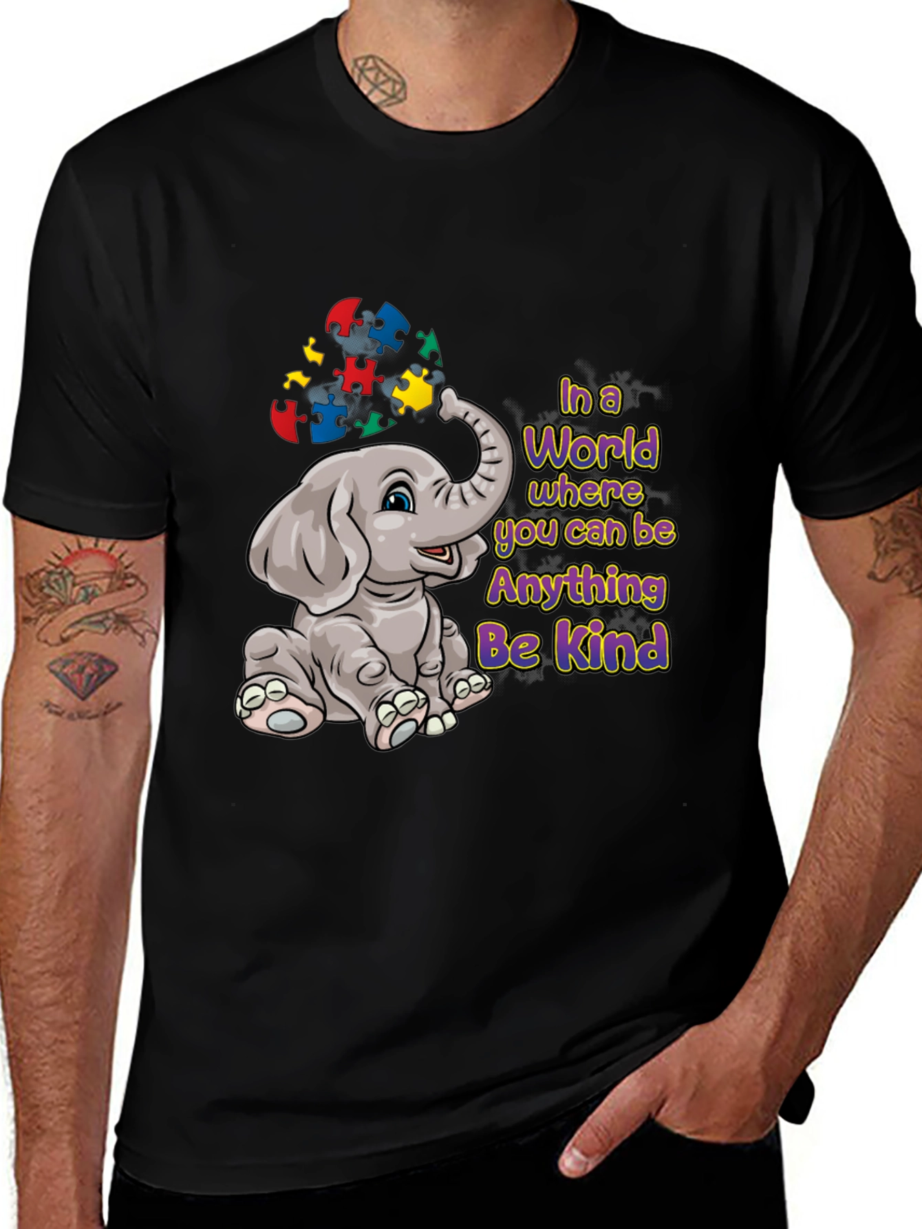 Autism Awareness Elephant Be Kind T-Shirt