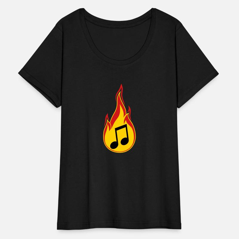 fire flames burn hot torch sign party music note m