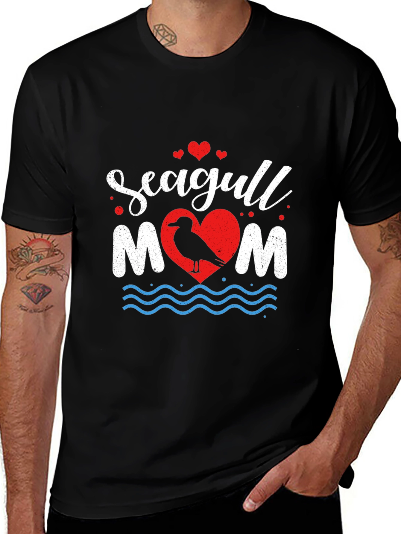 Seagull Mom Graphic T-Shirt - Coastal Lover Tee