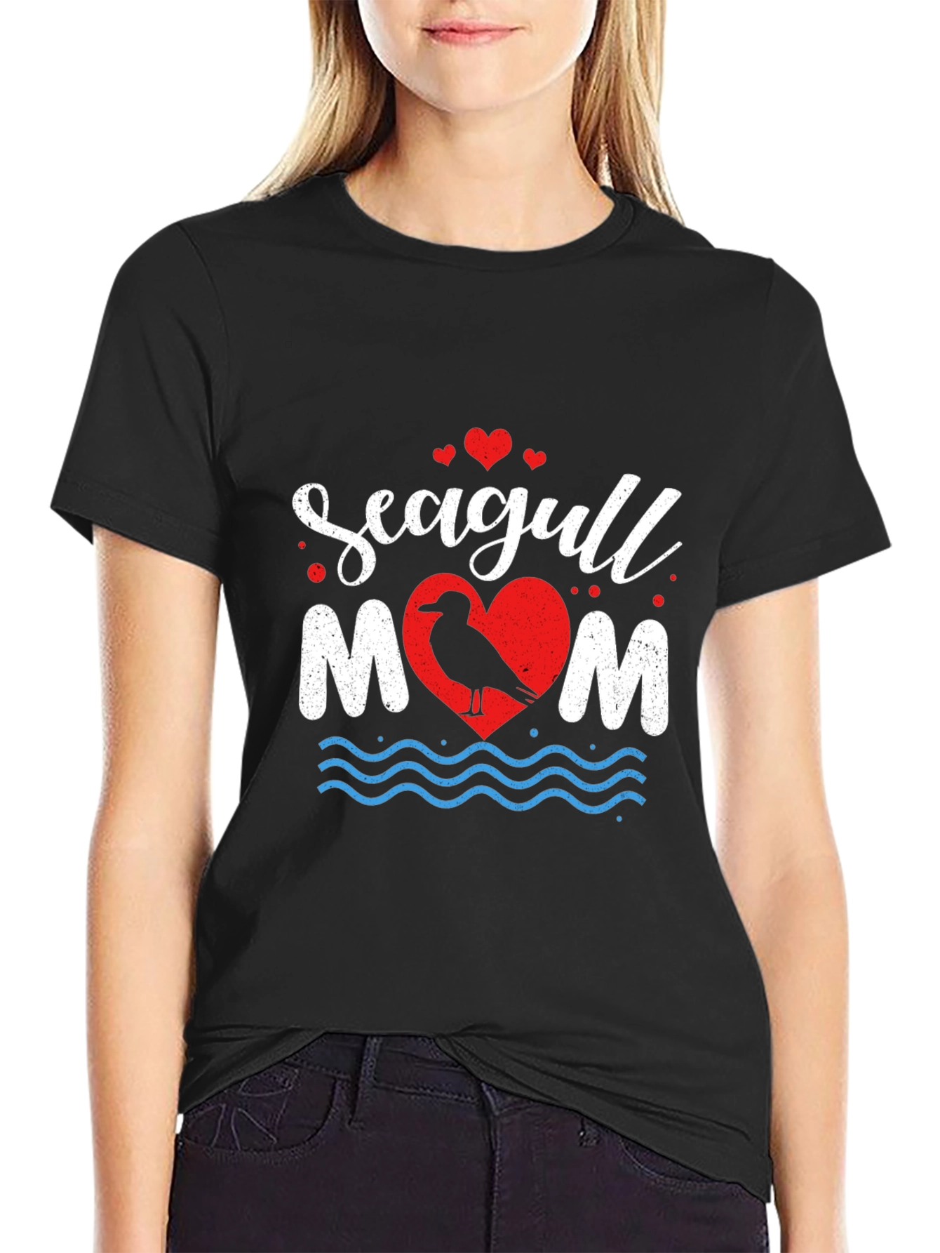 Seagull Mom Graphic T-Shirt - Coastal Lover Tee