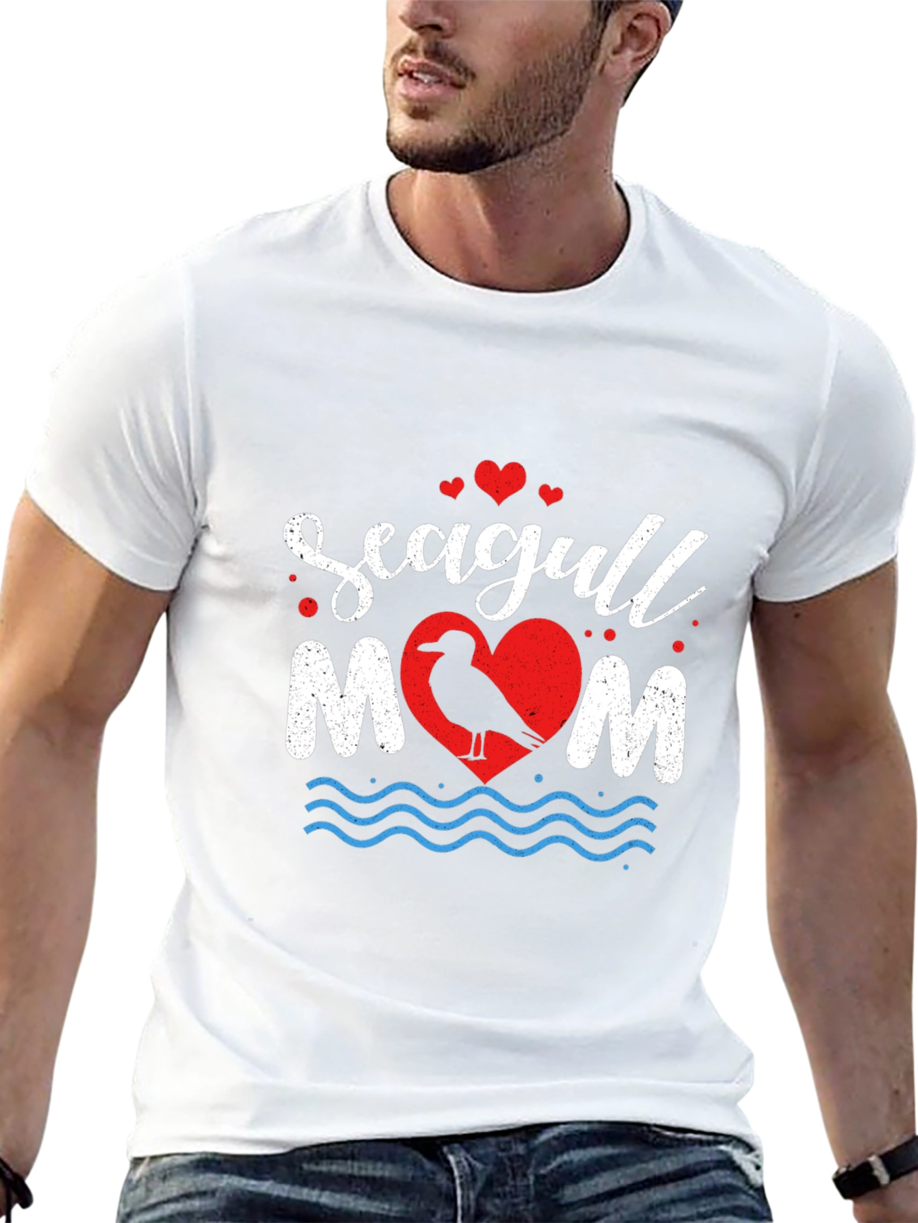 Seagull Mom Graphic T-Shirt - Coastal Lover Tee