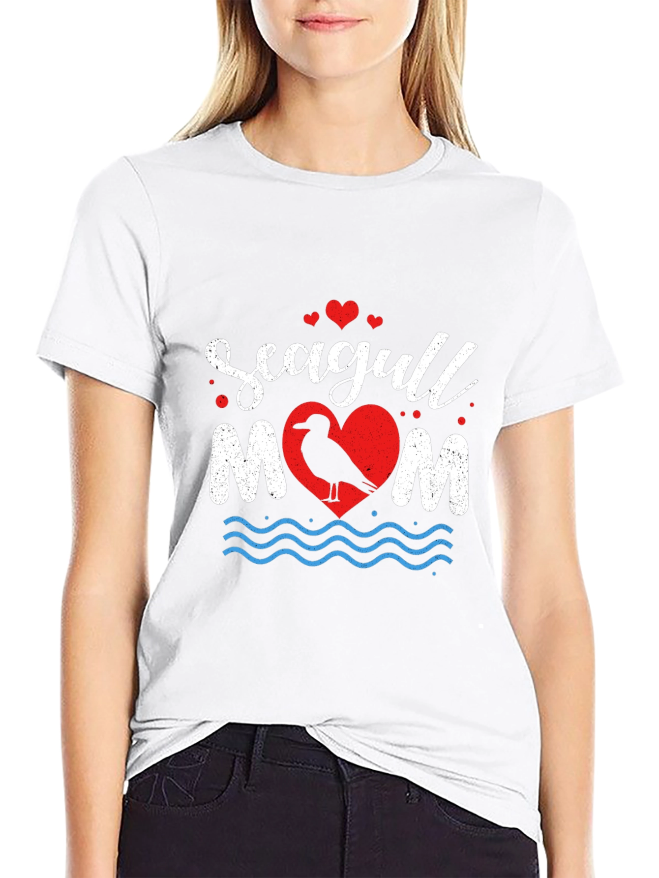 Seagull Mom Graphic T-Shirt - Coastal Lover Tee