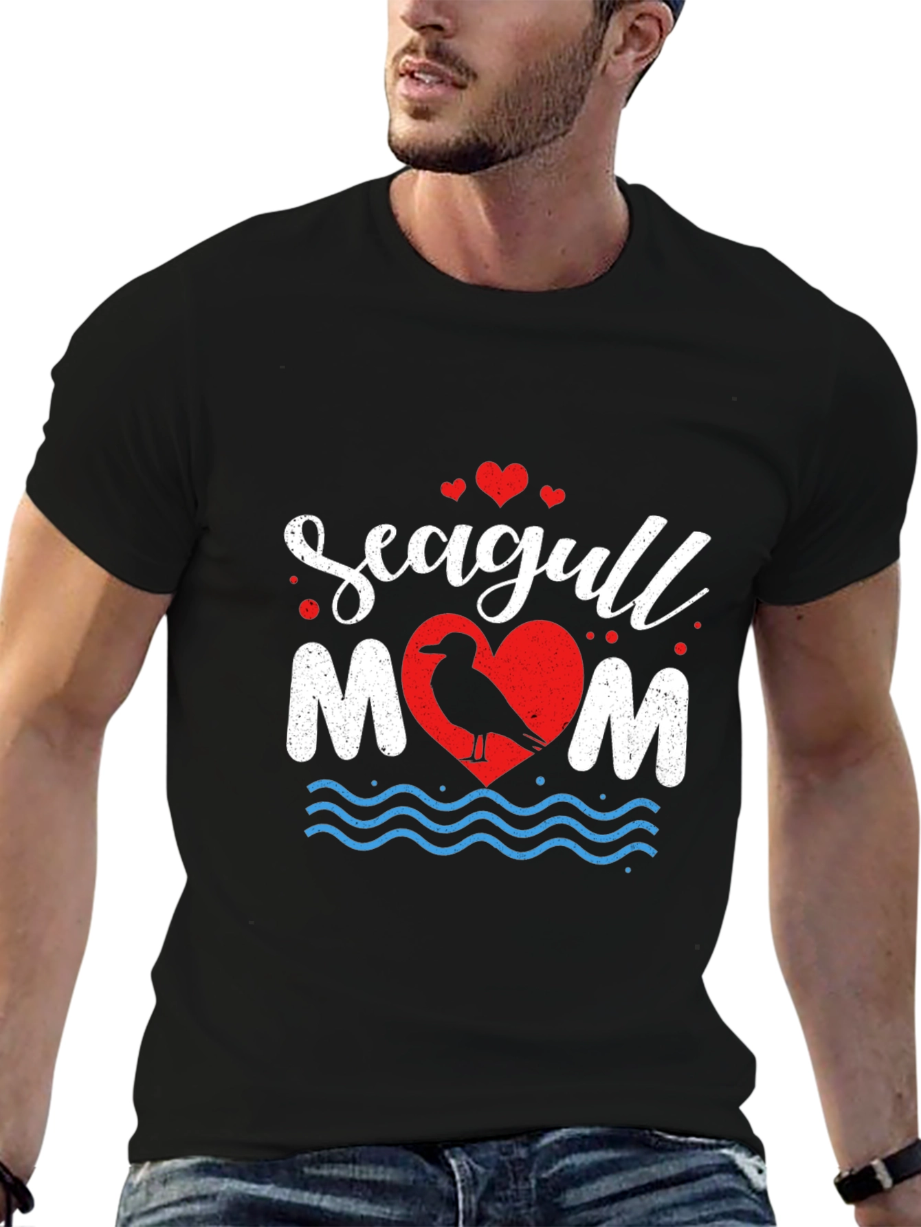 Seagull Mom Graphic T-Shirt - Coastal Lover Tee