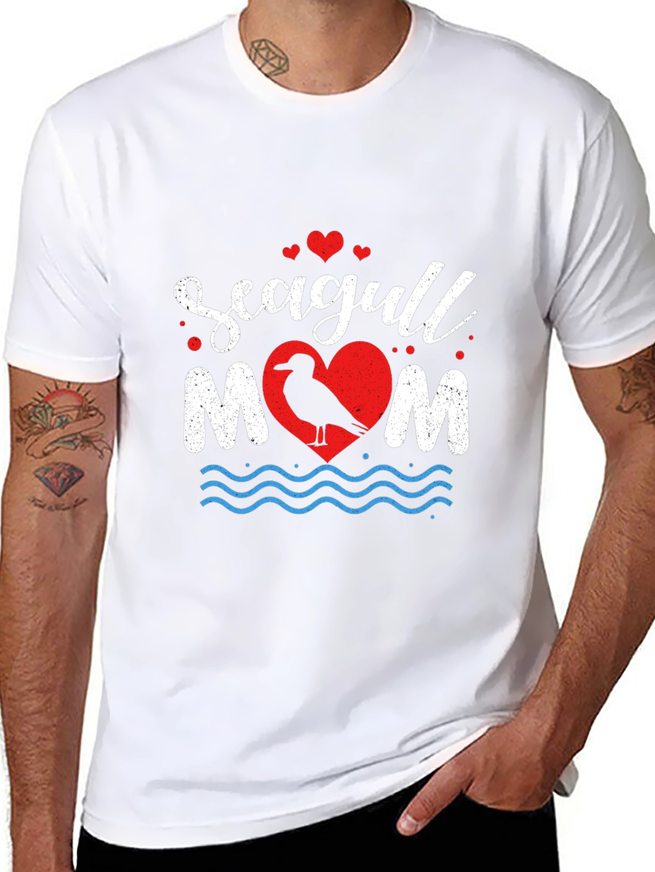 Seagull Mom Graphic T-Shirt - Coastal Lover Tee