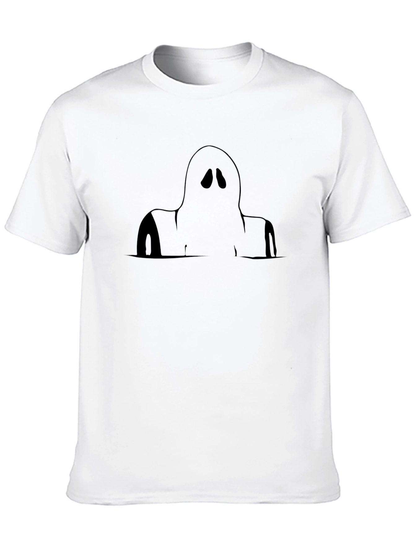 Spooky Ghost Graphic Tee - Black