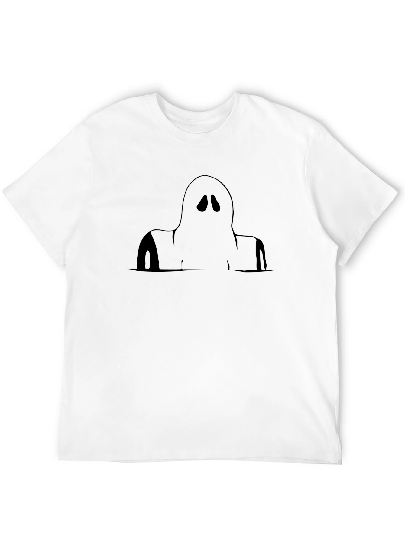 Spooky Ghost Graphic Tee - Black