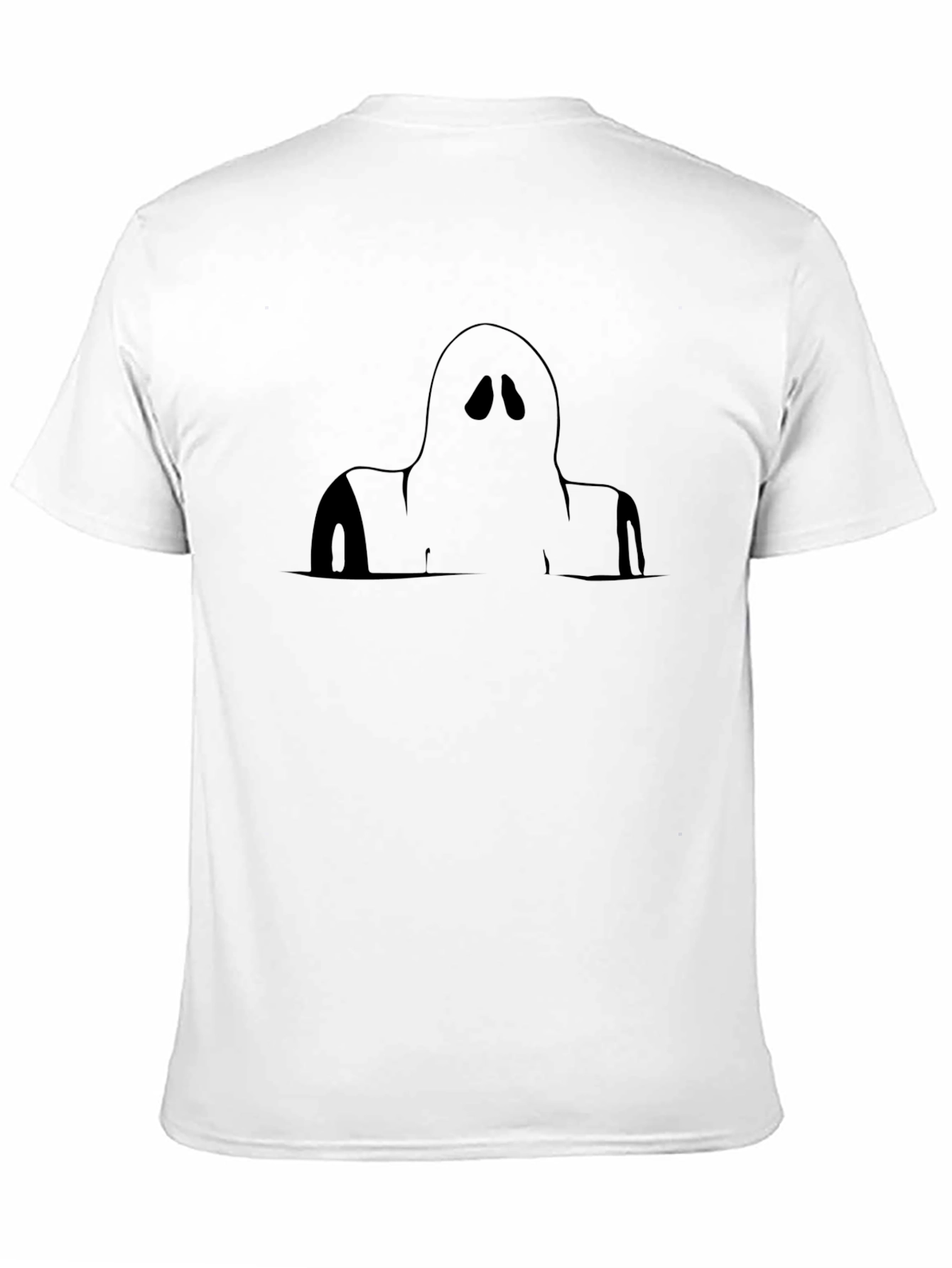 Spooky Ghost Graphic Tee - Black