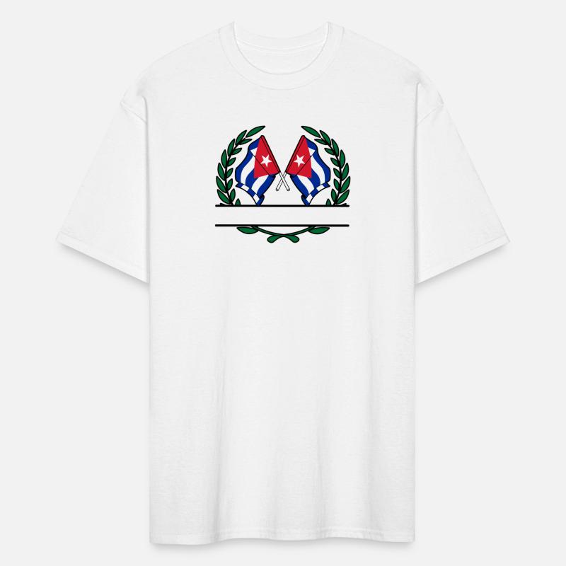 Flags Cuba in laurel wreath banner