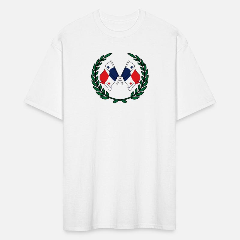 Flags Panama in laurel wreath