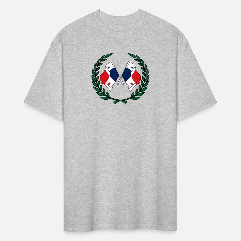 Flags Panama in laurel wreath