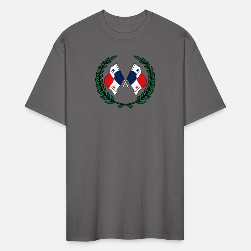 Flags Panama in laurel wreath