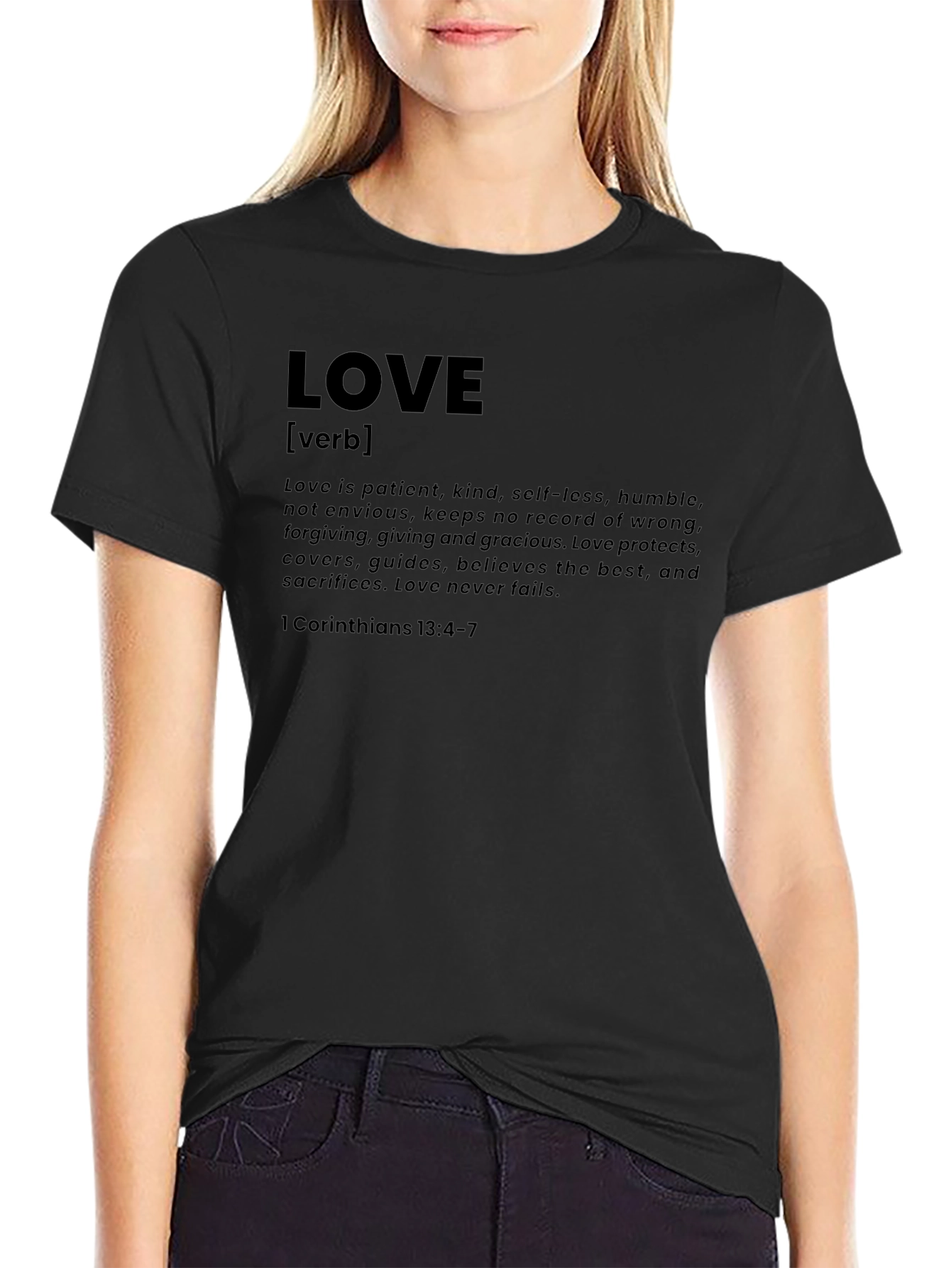 Love Definition T-Shirt - Black Crew Neck