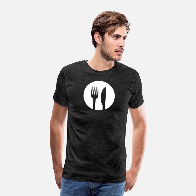 Fork and knife round shape icon