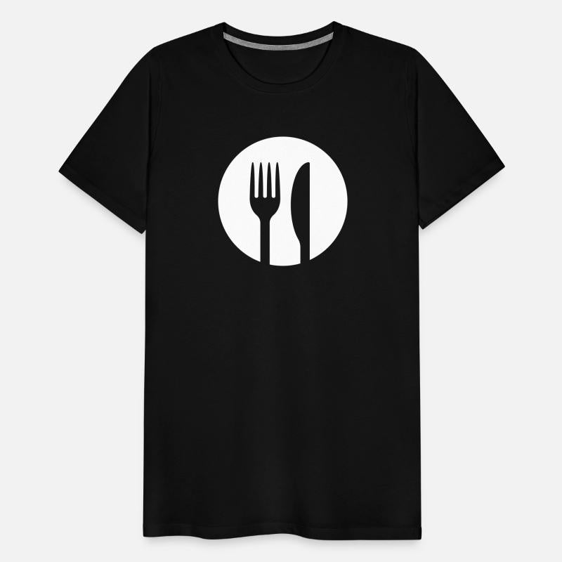 Fork and knife round shape icon