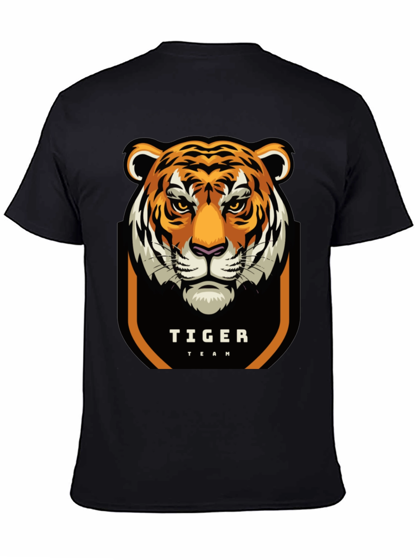 Tiger Team Graphic Print Black T-Shirt