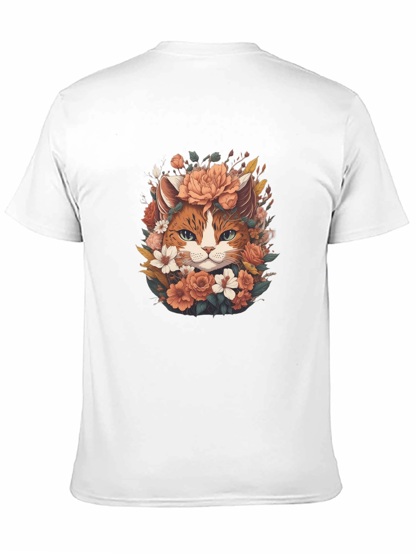 Floral Cat T-Shirt - Unique Graphic Tee