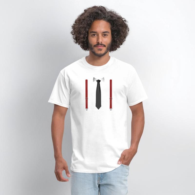 Funny Black Tie with Red Suspenders Perfect